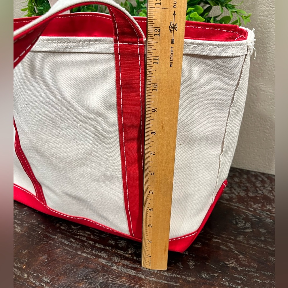 LL Bean Boat & Tote Medium Zip Top Red - Picture 6 of 13